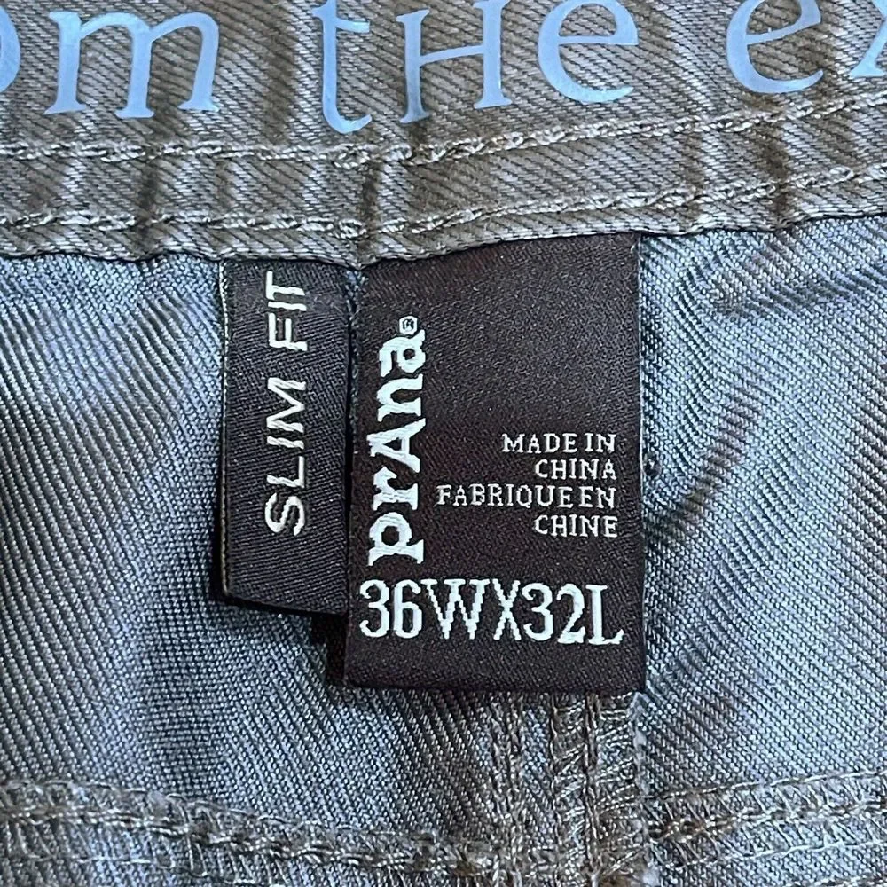 Prana Bridger Pants Mens Size 36 x 32 Slim Fit Brown Style M4BD32315 Excellent - Picture 5 of 14